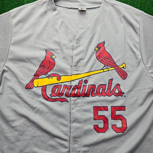 St‎ Louis Cardinals Jersey Mens XL Gray Button Up #55 Piscotty MLB Baseball - Picture 2 of 9